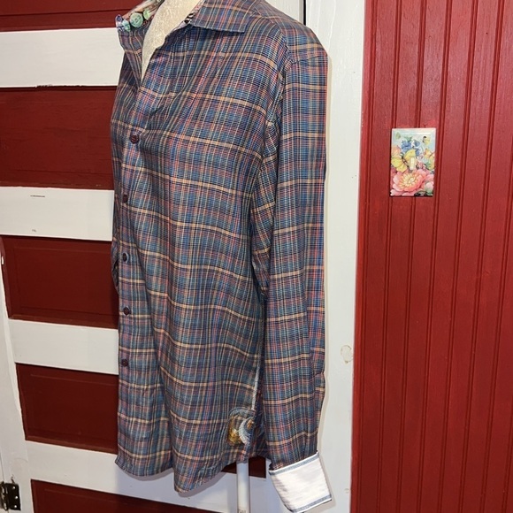 Robert Graham Classic Fit Button Cotton Flip Cuff Shirt M - Picture 2 of 8
